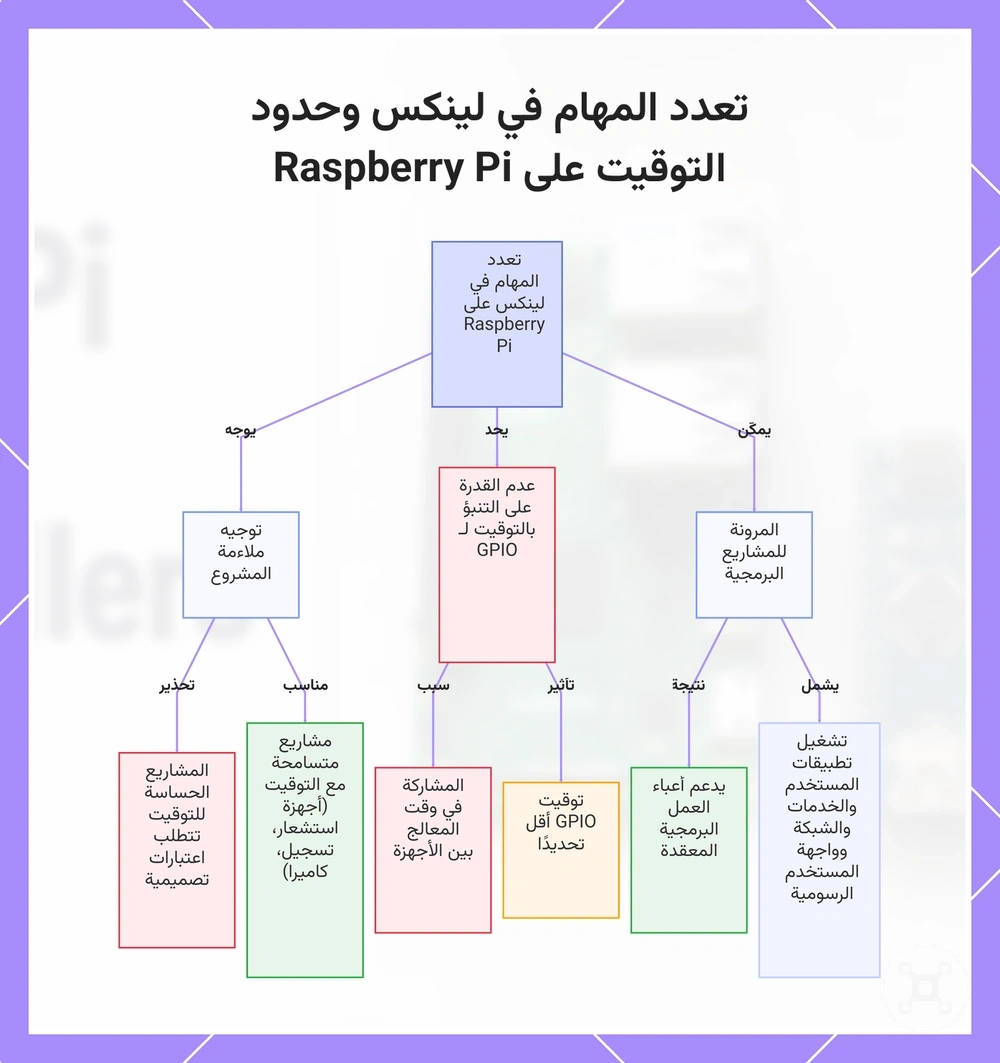 تعدد المهام في لينكس وحدود التوقيت على Raspberry Pi