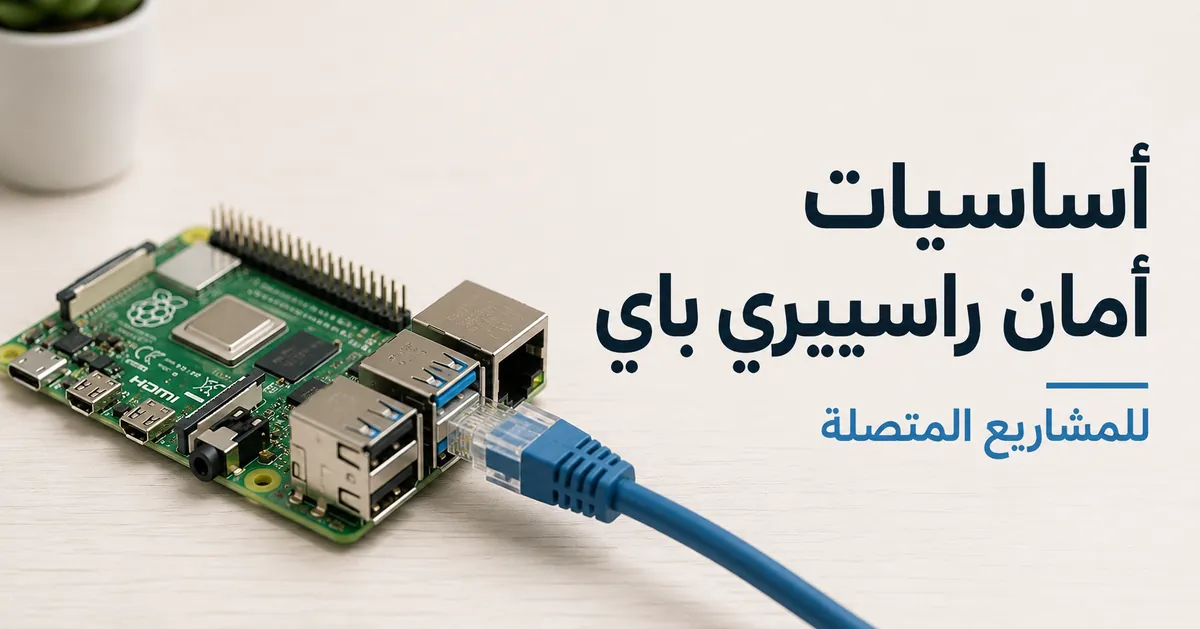 راسبيري باي موصول بكابل شبكة لإعداد مشروع متصل وآمن