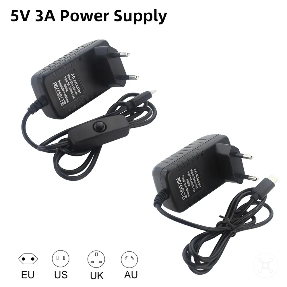 Raspberry Pi 4 USB-C-Netzadapter mit 5 V 3 A Ausgang