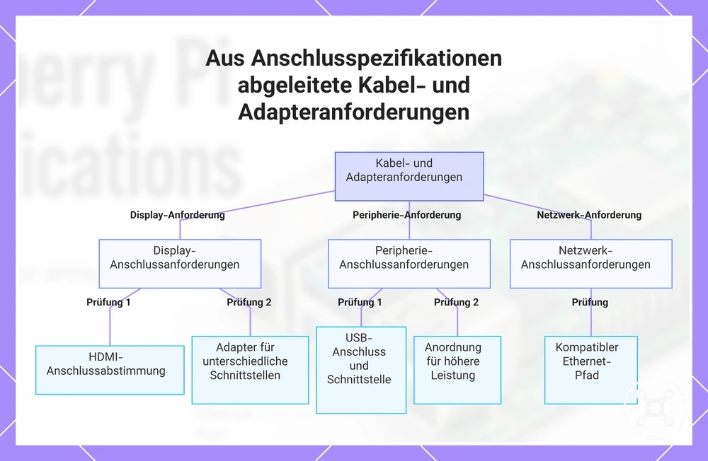 Aus Anschlusspezifikationen abgeleitete Kabel- und Adapteranforderungen