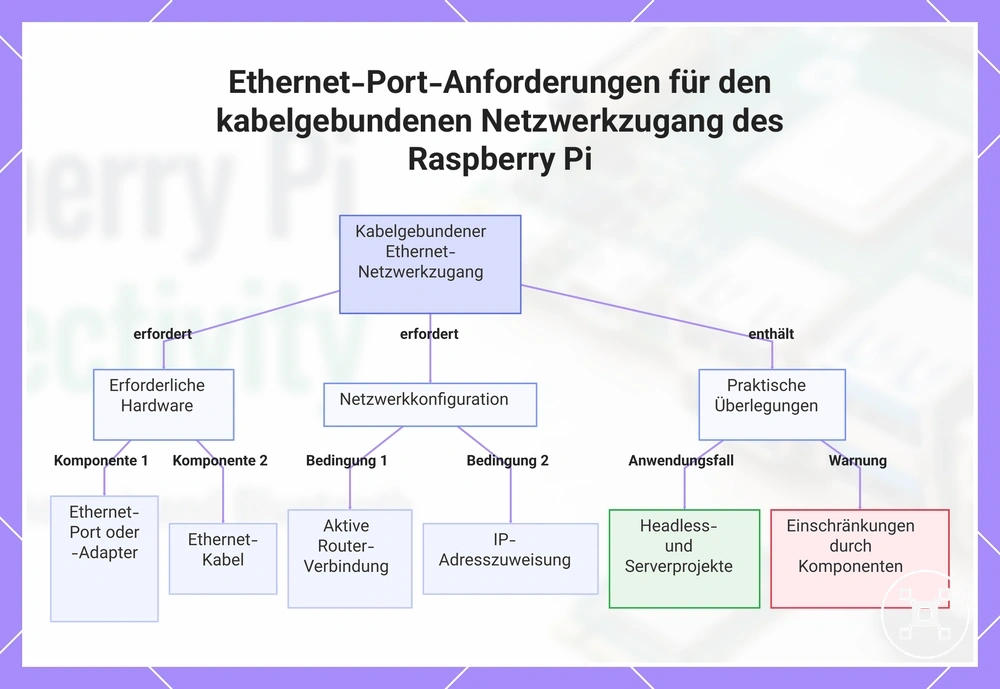 Ethernet-Port-Anforderungen für den kabelgebundenen Netzwerkzugang des Raspberry Pi