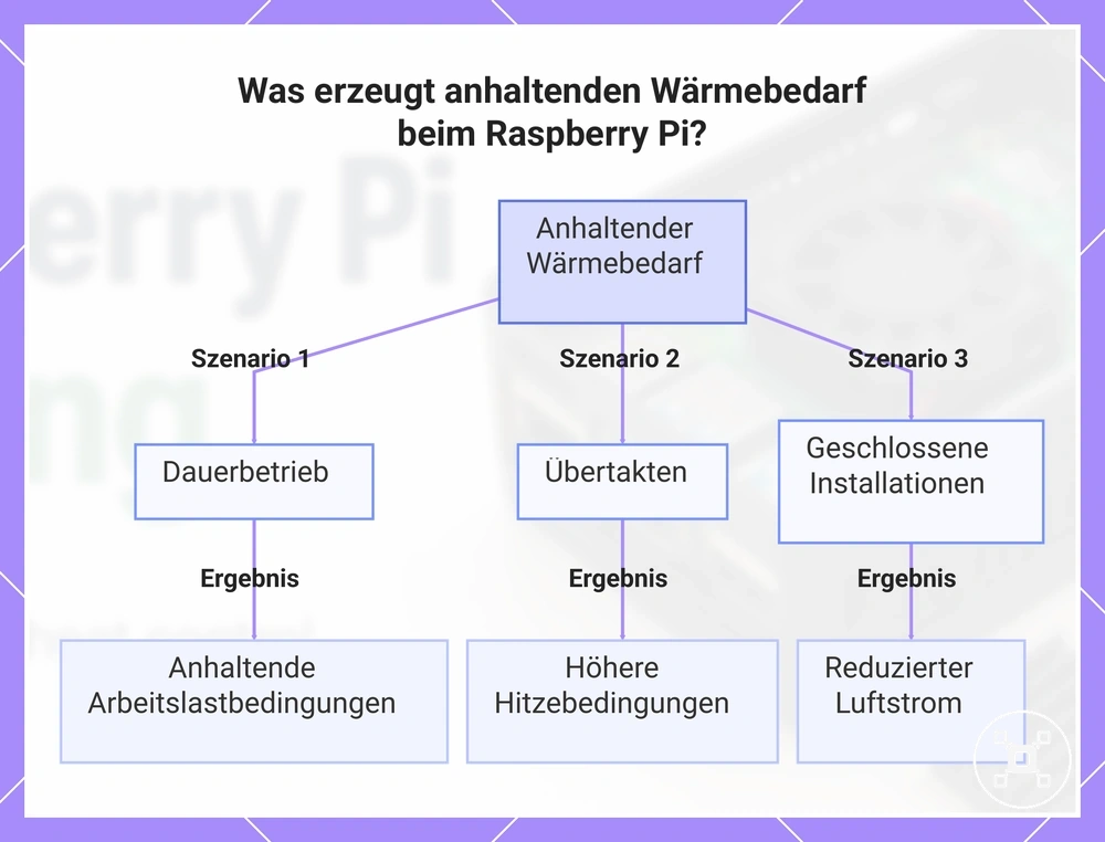 Was erzeugt anhaltenden Wärmebedarf beim Raspberry Pi?