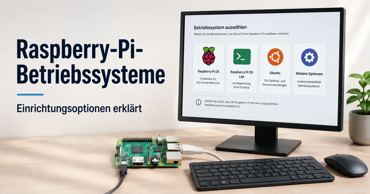 Raspberry-Pi-Desktop mit Optionen zur Einrichtung des Betriebssystems