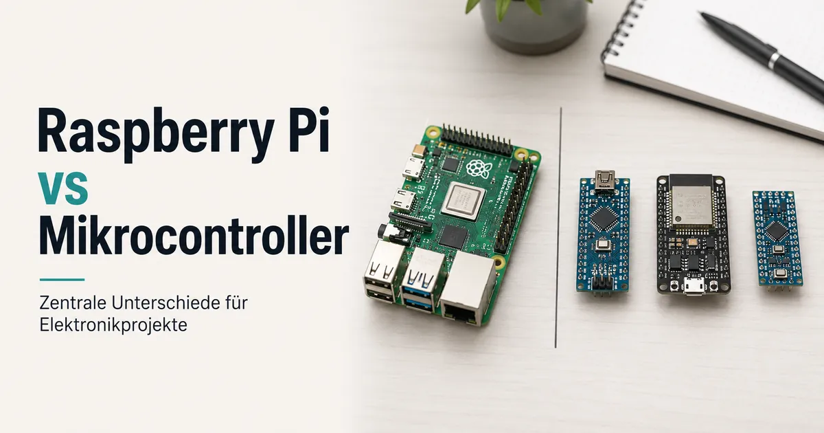 Raspberry-Pi-Platine im Vergleich mit kleineren Mikrocontroller-Boards für Elektronikprojekte