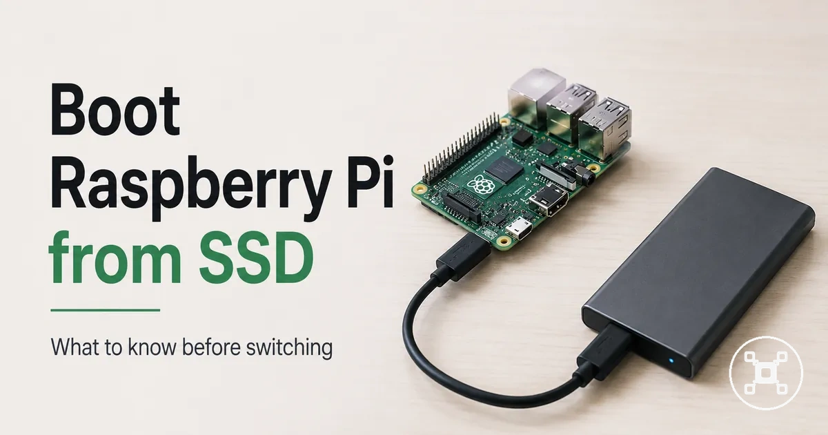 Raspberry Pi connected to an external SSD for booting from storage