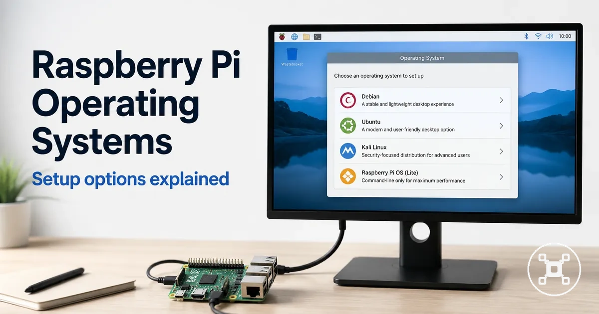 Raspberry Pi desktop screen showing operating system setup options