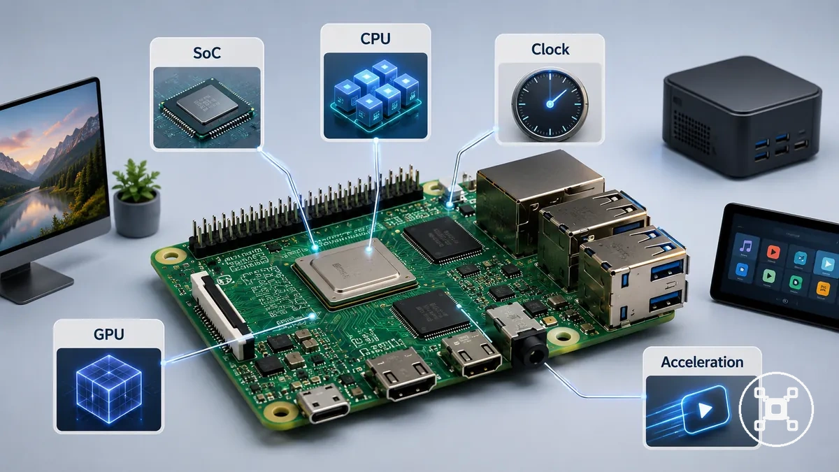 Raspberry Pi processor architecture showing CPU and graphics attributes