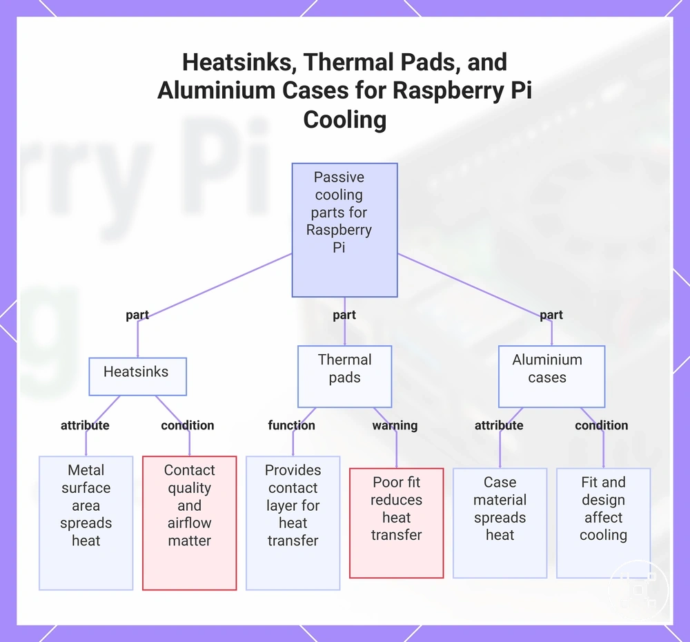 Heatsinks, Thermal Pads, and Aluminium Cases for Raspberry Pi Cooling