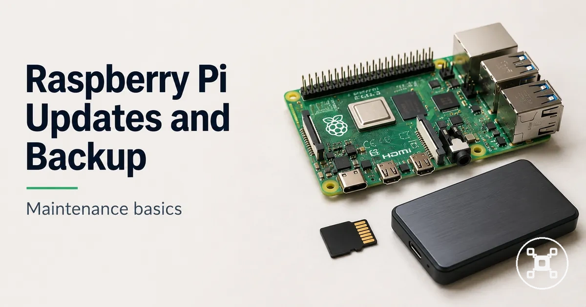Raspberry Pi with storage media prepared for updates and backup maintenance
