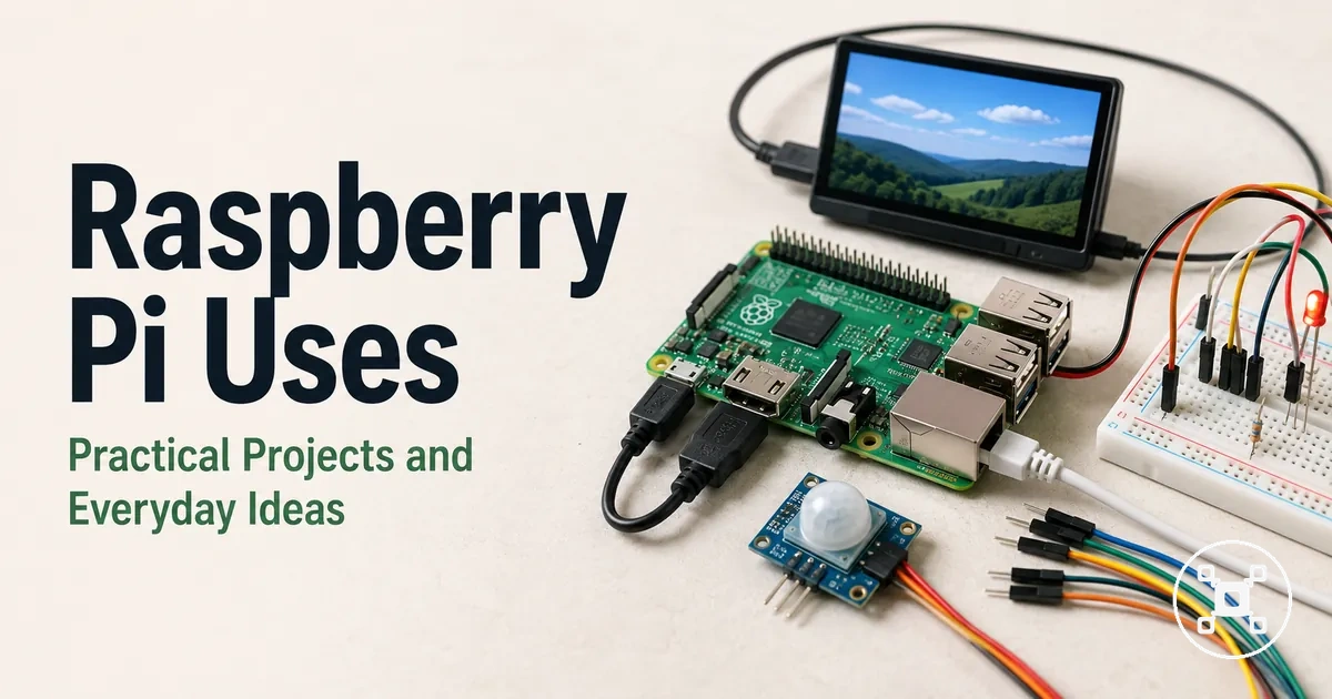 Raspberry Pi connected to accessories for practical home and learning projects