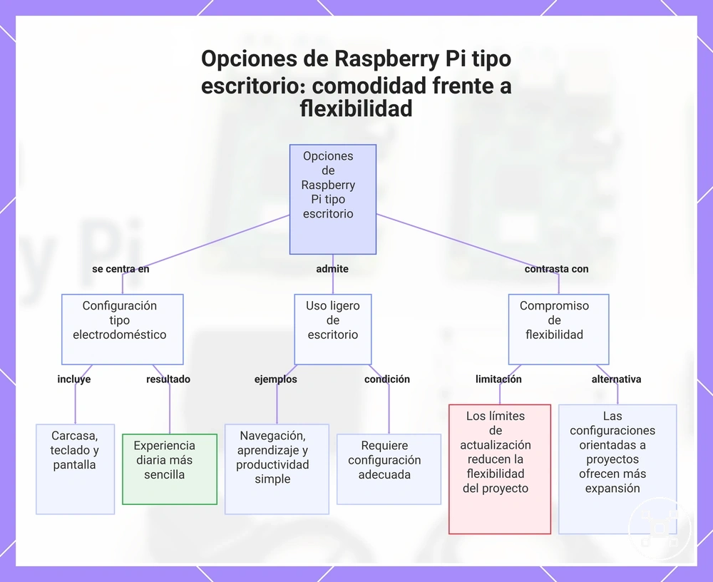 Opciones de Raspberry Pi tipo escritorio: comodidad frente a flexibilidad