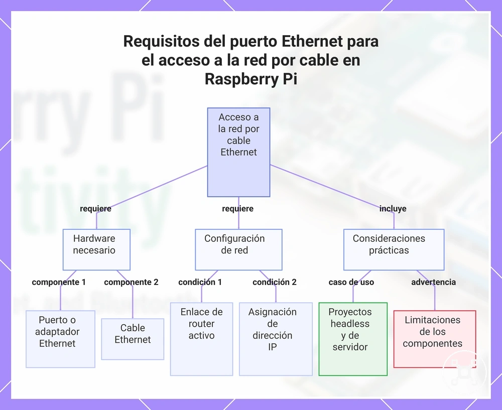 Requisitos del puerto Ethernet para el acceso a la red por cable en Raspberry Pi