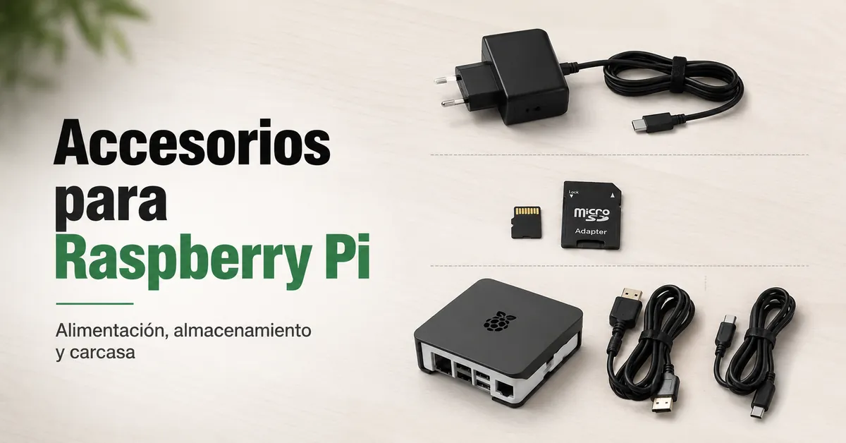 Accesorios esenciales para Raspberry Pi, con fuente de alimentación, tarjeta de almacenamiento, carcasa y cables