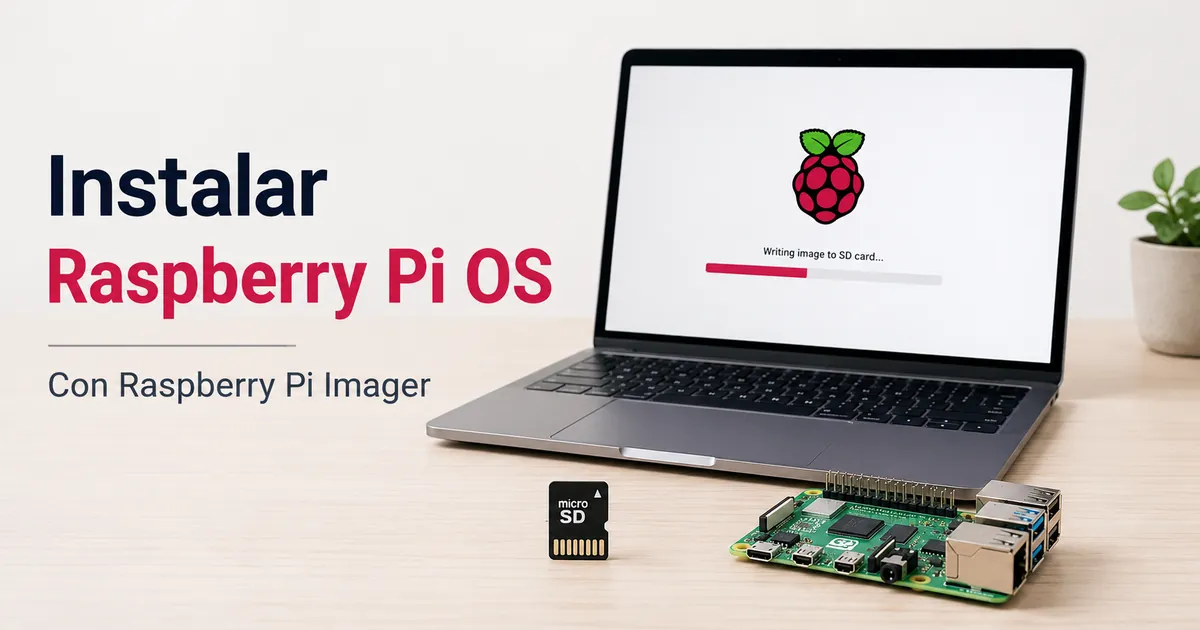 Proceso de instalación de Raspberry Pi OS con una tarjeta microSD y un ordenador
