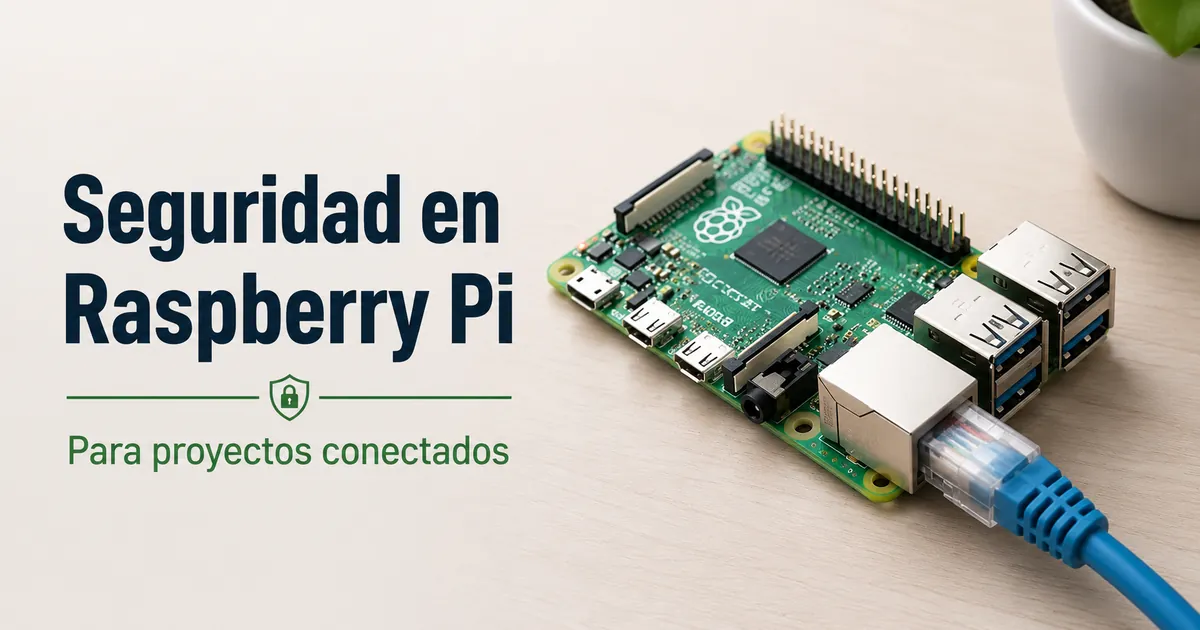 Raspberry Pi conectada a un cable de red para una configuración segura de proyecto conectado