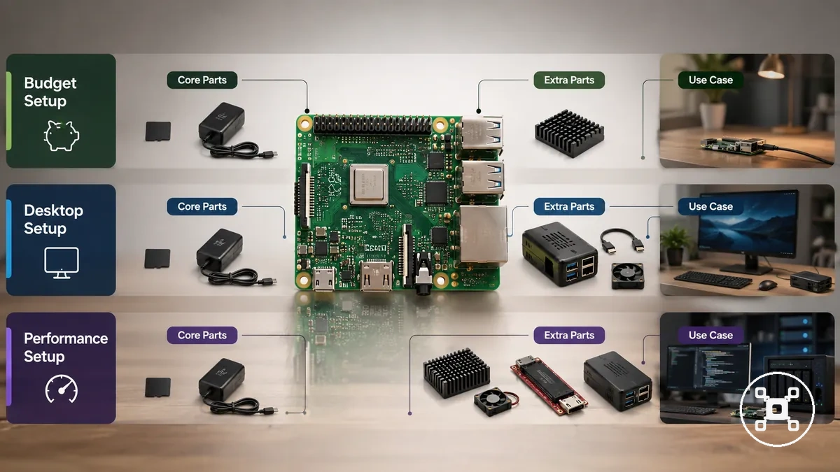 Comparaison du coût de configuration du Raspberry Pi par niveau de budget et composants
