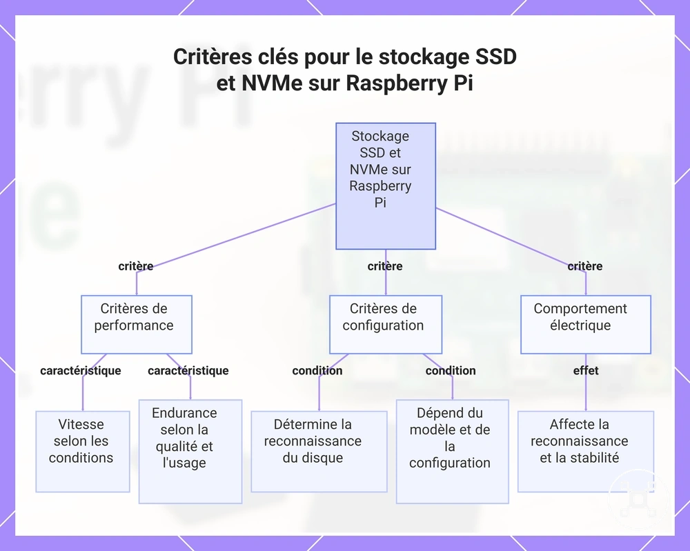 Critères clés pour le stockage SSD et NVMe sur Raspberry Pi