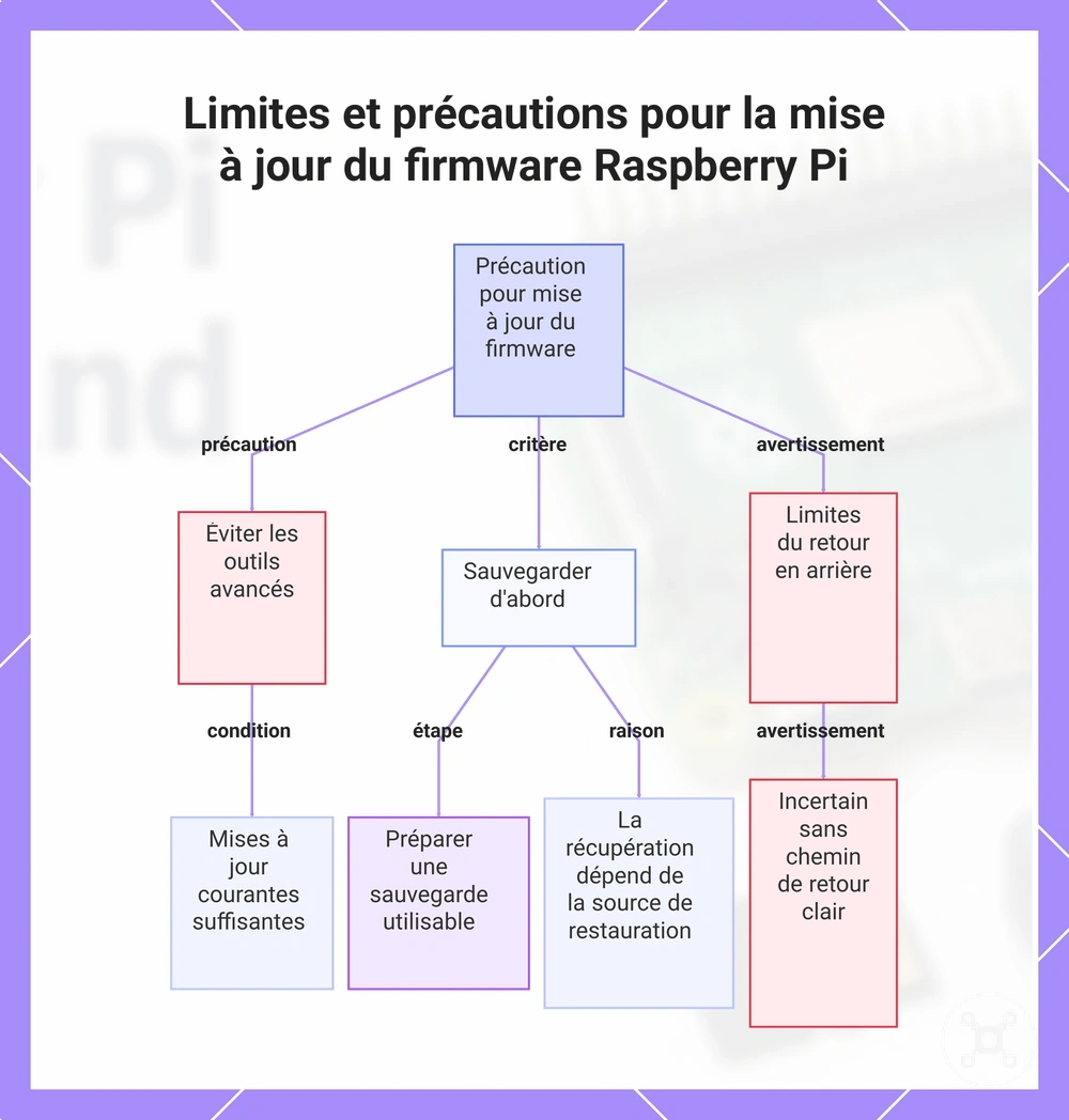 Limites et précautions pour la mise à jour du firmware Raspberry Pi