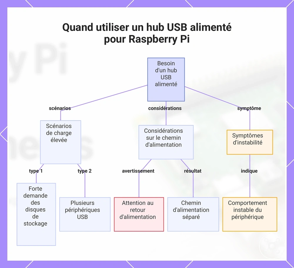 Quand utiliser un hub USB alimenté pour Raspberry Pi