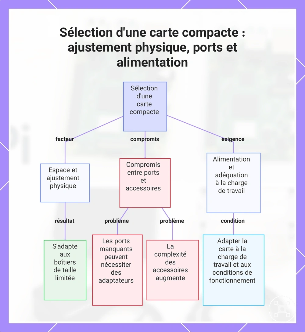Sélection d'une carte compacte : ajustement physique, ports et alimentation