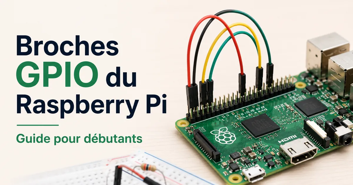 Broches GPIO du Raspberry Pi avec câbles jumper connectés pour un montage électronique simple