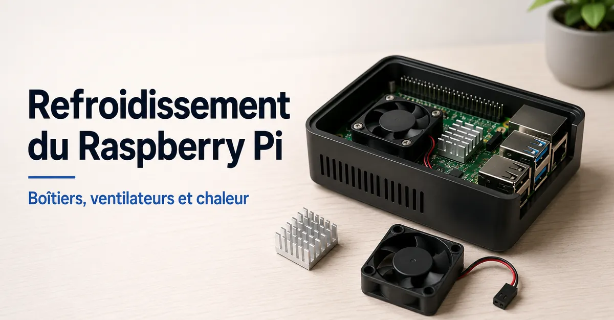 Système de refroidissement pour Raspberry Pi avec boîtier, ventilateur et dissipateur thermique