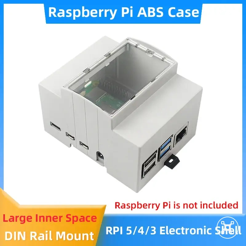 Case para trilho DIN para placas Raspberry Pi compatíveis
