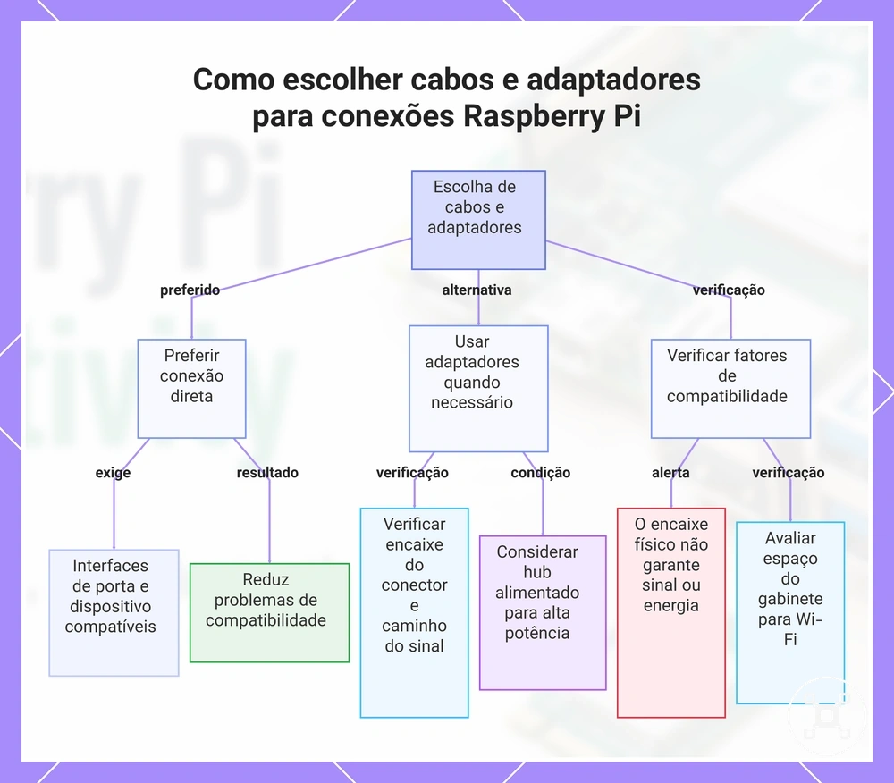 Como escolher cabos e adaptadores para conexões Raspberry Pi