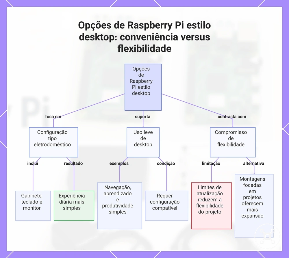 Opções de Raspberry Pi estilo desktop: conveniência versus flexibilidade