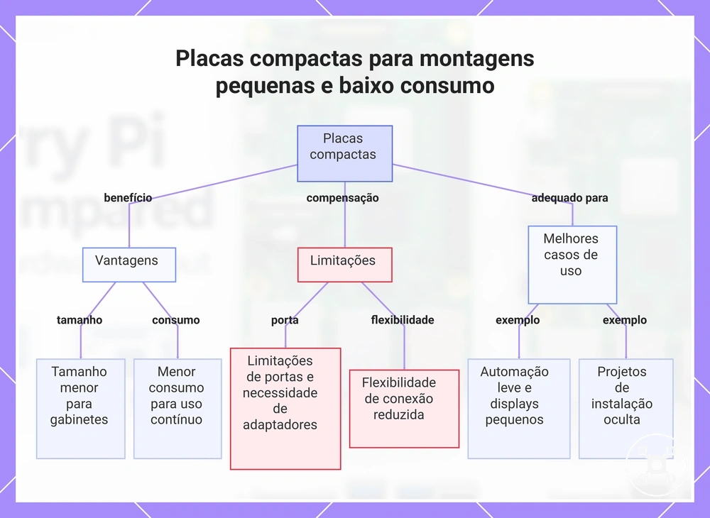 Placas compactas para montagens pequenas e baixo consumo