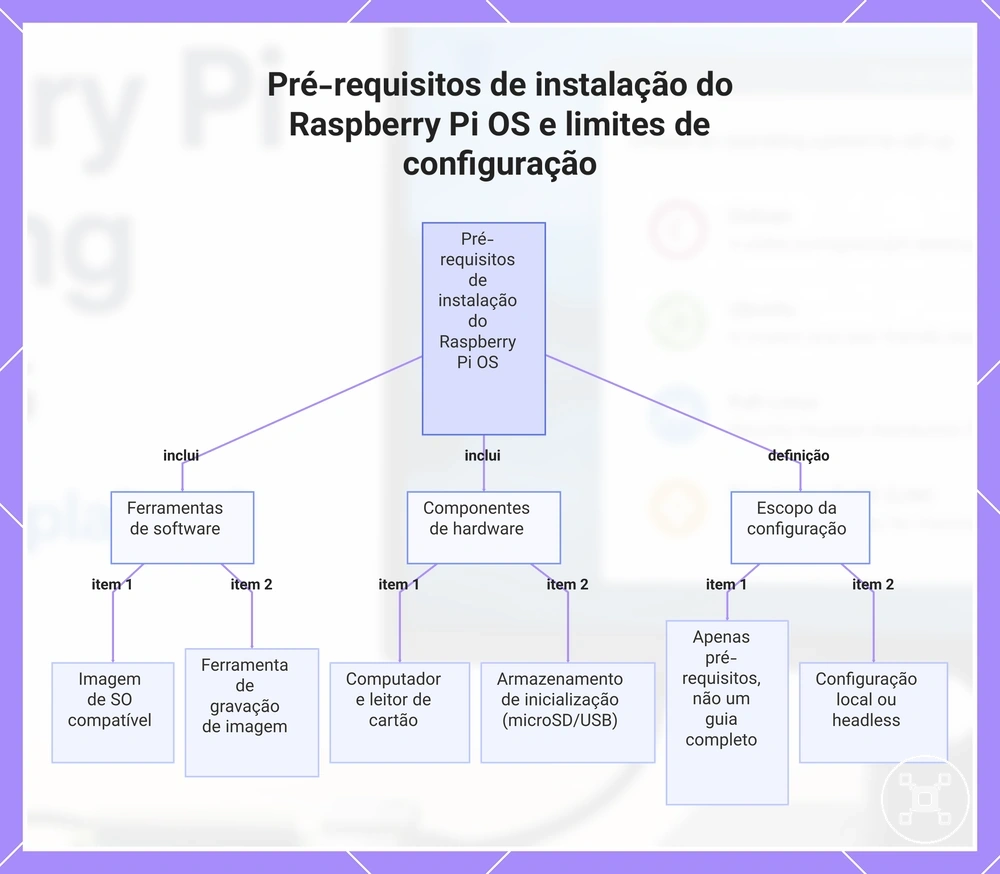 Pré-requisitos de instalação do Raspberry Pi OS e limites de configuração