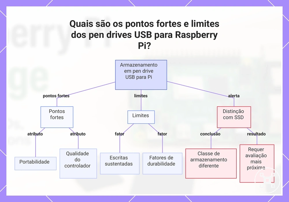 Quais são os pontos fortes e limites dos pen drives USB para Raspberry Pi?