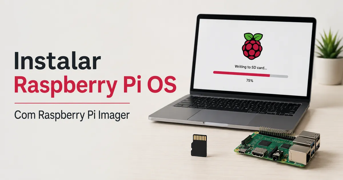Processo de instalação do Raspberry Pi OS com um cartão microSD e um computador