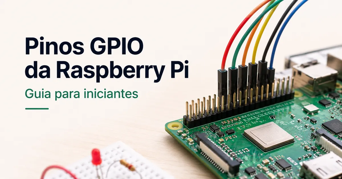 Pinos GPIO da Raspberry Pi com jumpers conectados para uma montagem básica de eletrônica