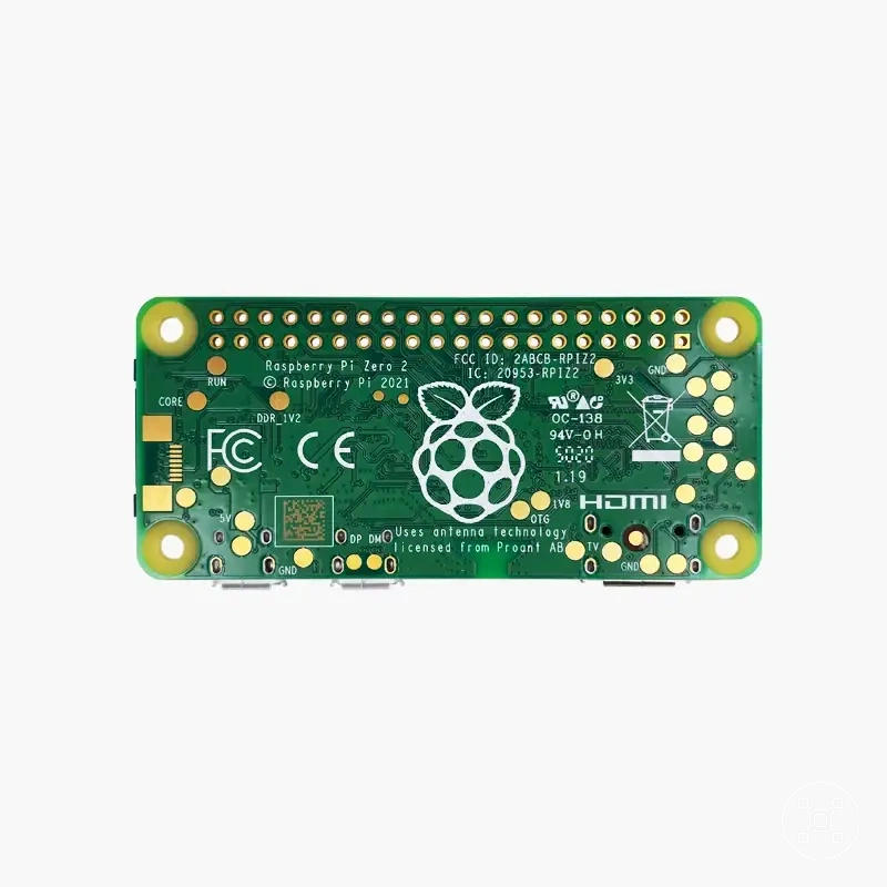 Pin başlığı ve kasası olan Raspberry Pi Zero 2W kiti