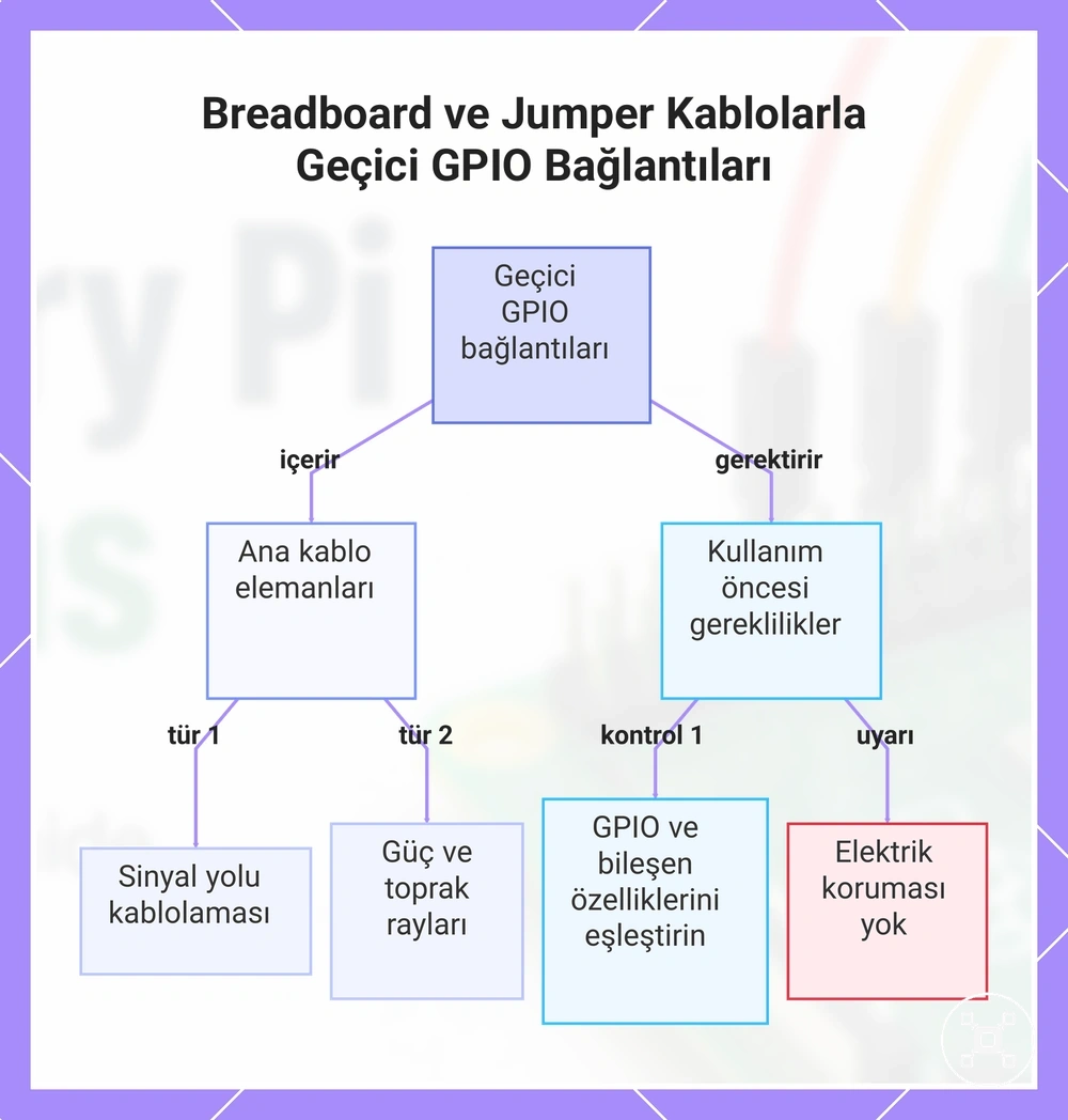 Breadboard ve Jumper Kablolarla Geçici GPIO Bağlantıları