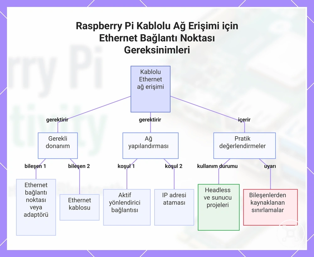 Raspberry Pi Kablolu Ağ Erişimi için Ethernet Bağlantı Noktası Gereksinimleri
