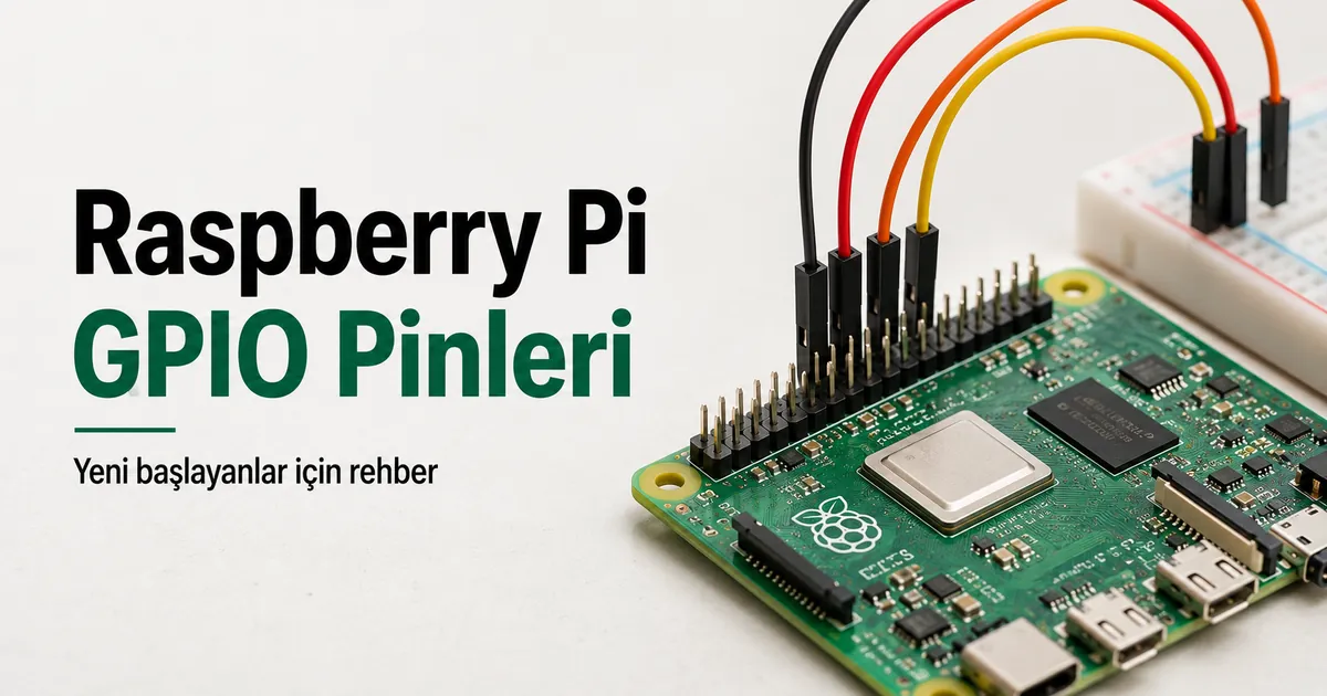 Temel elektronik kurulumu için jumper kabloları bağlı Raspberry Pi GPIO pinleri