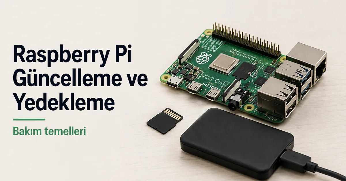 Güncelleme ve yedekleme bakımı için hazırlanmış depolama ortamlarıyla Raspberry Pi