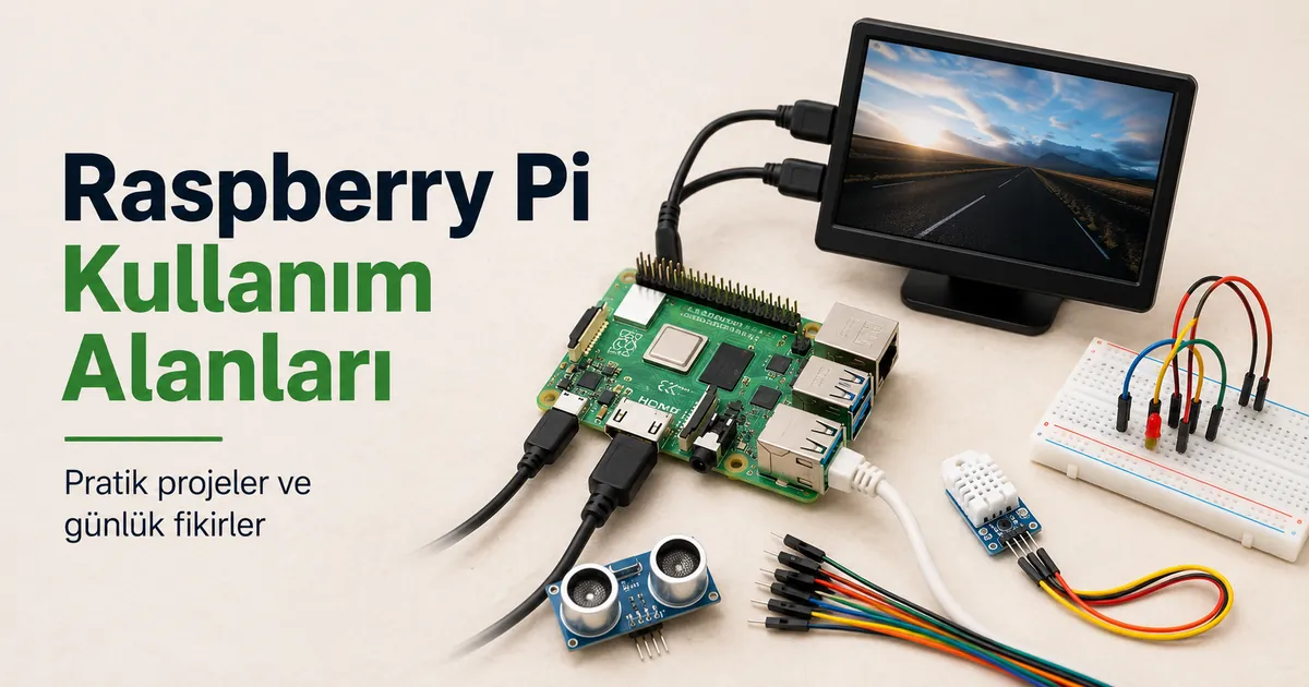 Ev ve öğrenme projeleri için aksesuarlara bağlı Raspberry Pi