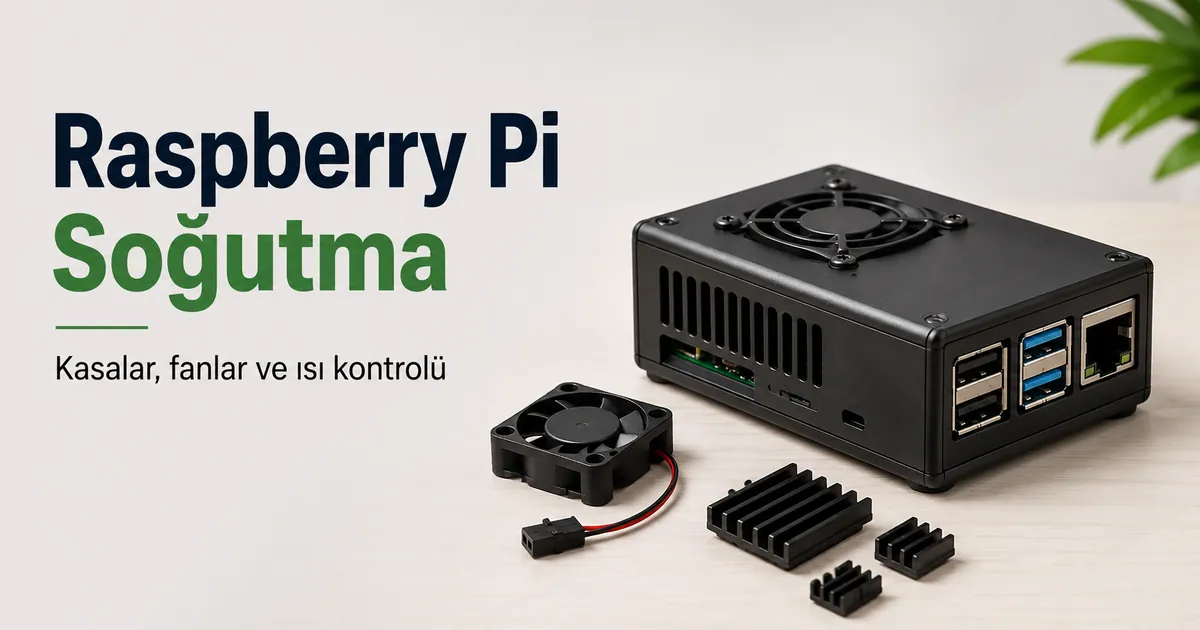 Kasa, fan ve soğutucu ile Raspberry Pi soğutma kurulumu
