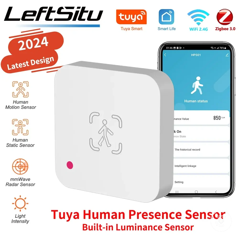 حساس وجود بشري Zigbee وWiFi مع رادار mmWave وكشف الإضاءة