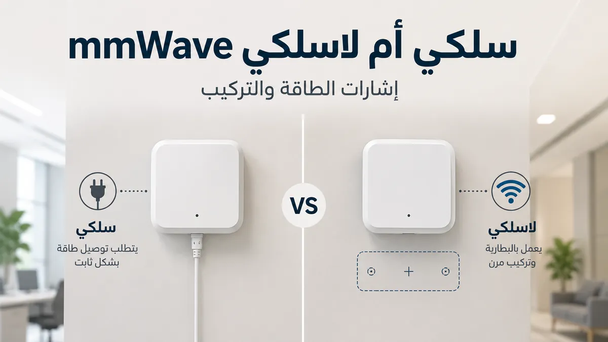 مقارنة بين حساسات وجود mmWave السلكية واللاسلكية مع إشارات للطاقة والتركيب