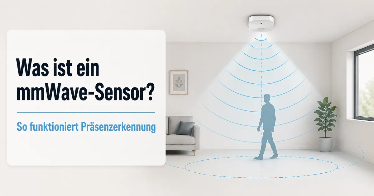 Diagramm eines mmWave-Präsenzsensors mit radarbasierter Erkennung menschlicher Anwesenheit in einem Raum