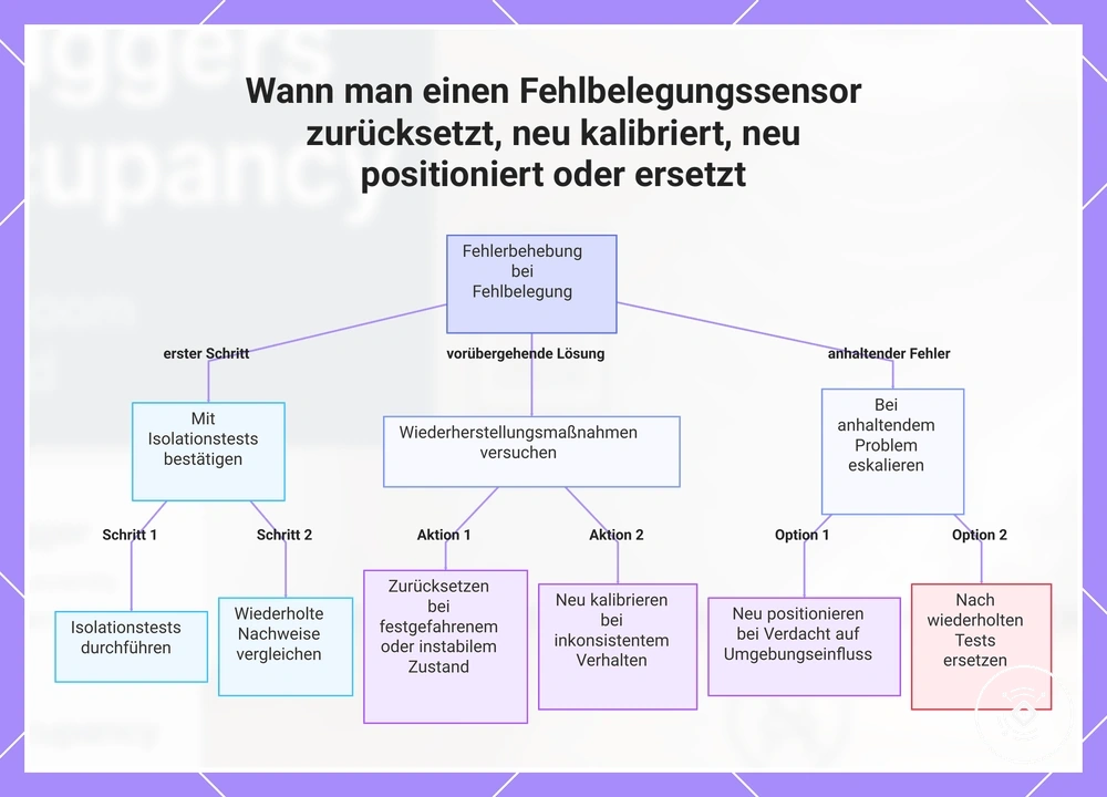 Wann man einen Fehlbelegungssensor zurücksetzt, neu kalibriert, neu positioniert oder ersetzt