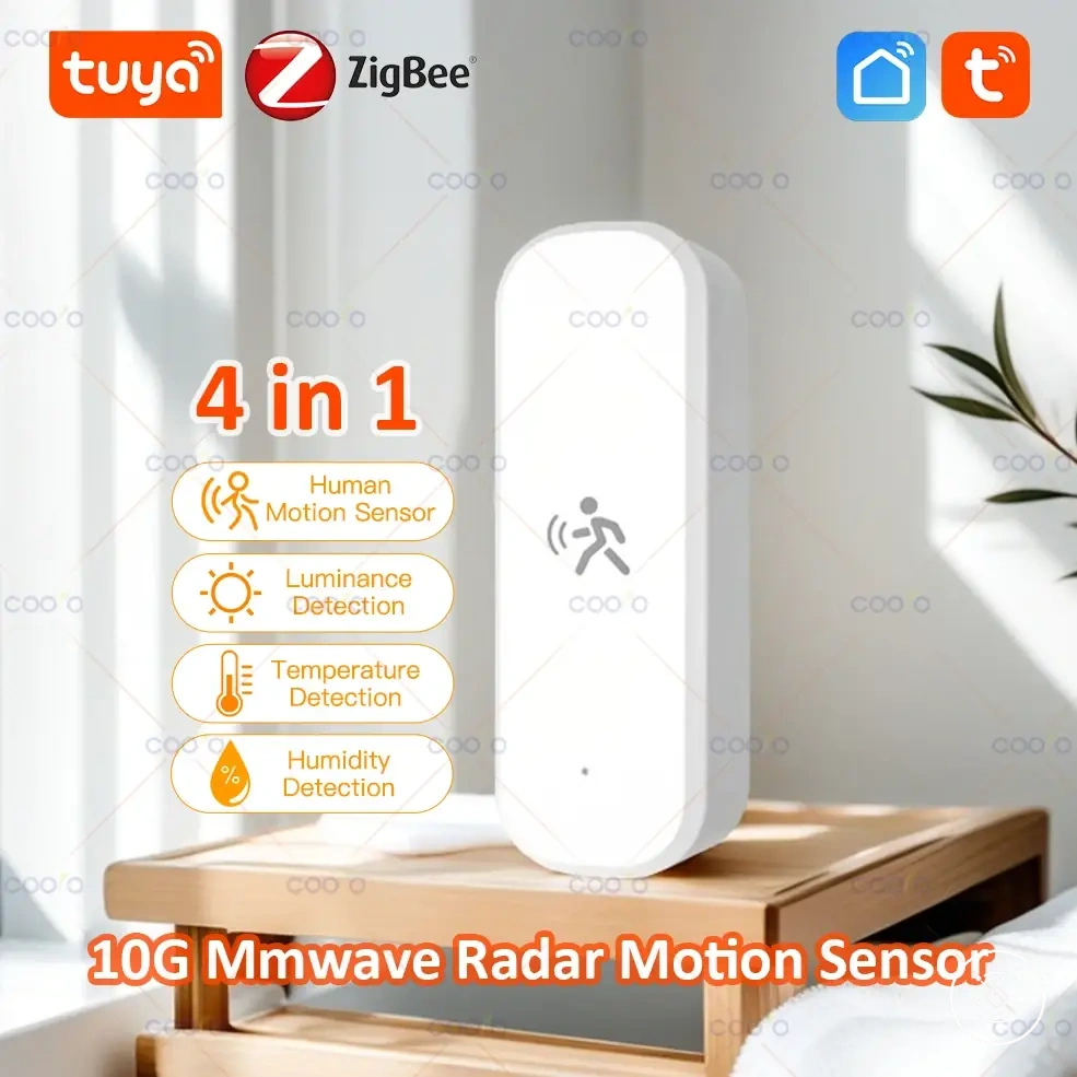 10G Zigbee mmWave human detector with illuminance, temperature, and humidity sensing