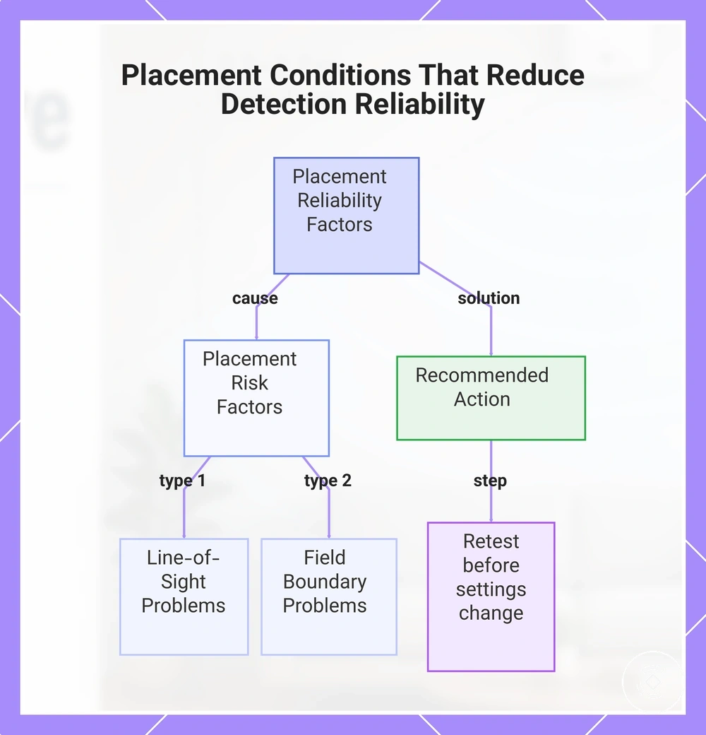 Placement Conditions That Reduce Detection Reliability