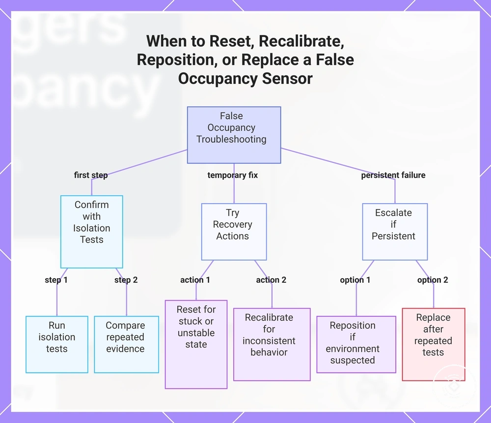 When to Reset, Recalibrate, Reposition, or Replace a False Occupancy Sensor
