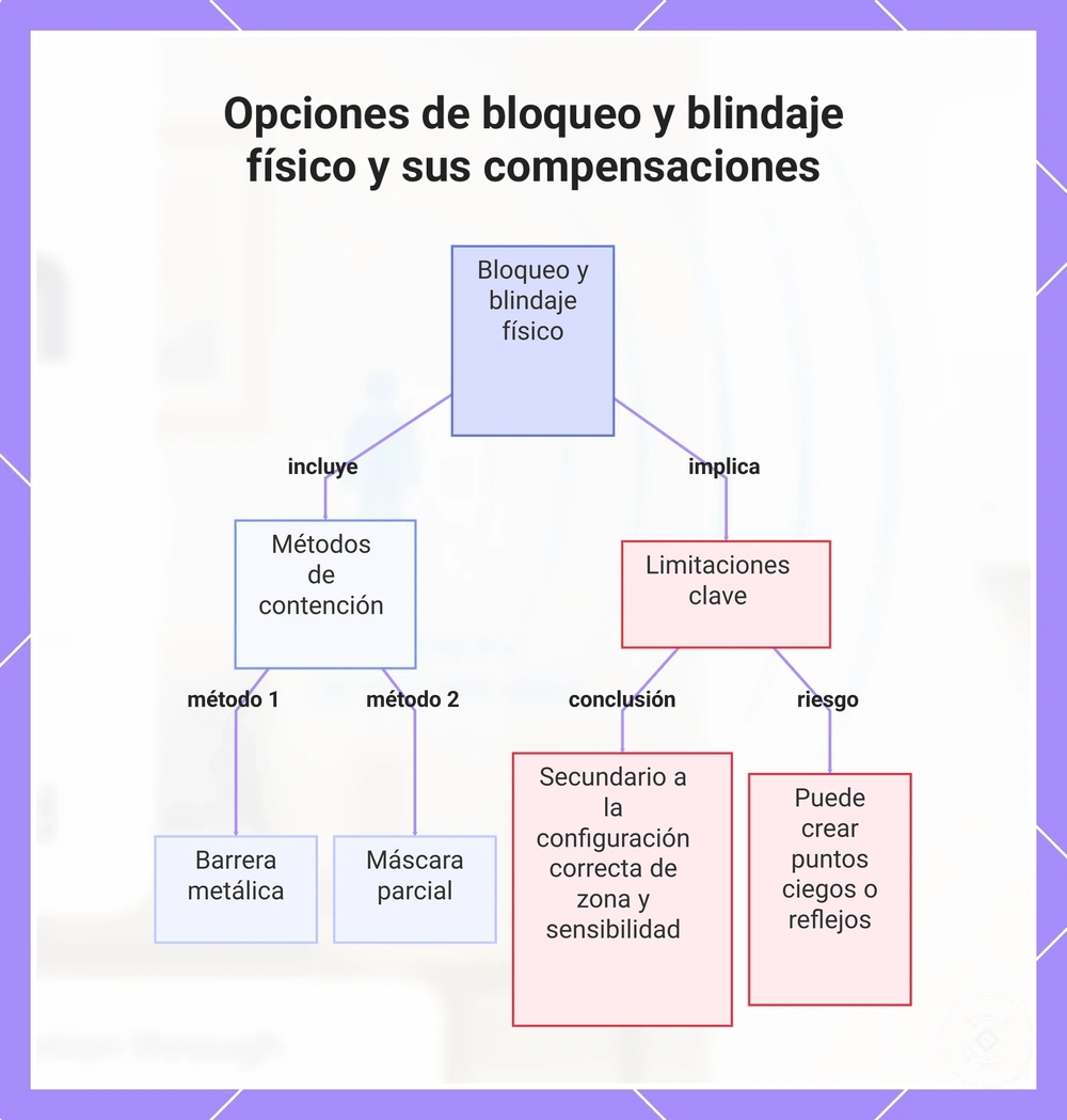 Opciones de bloqueo y blindaje físico y sus compensaciones