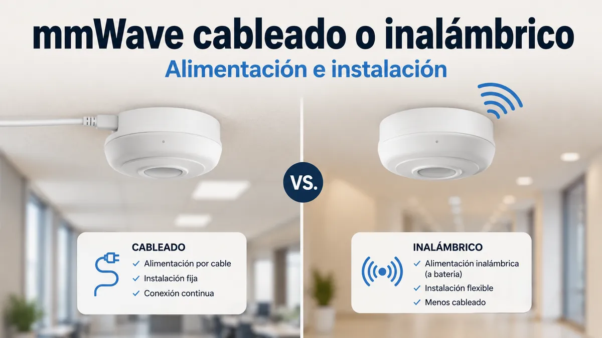 Comparación de sensores de presencia mmWave cableados e inalámbricos con referencias de alimentación e instalación